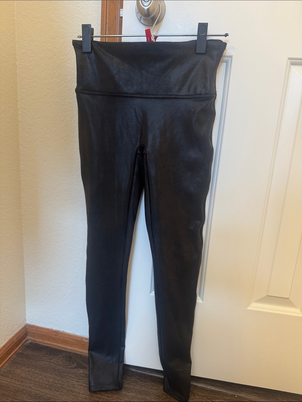 SPANX Black Faux Leather-Look High Waist Leggings